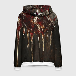 Толстовка-худи мужская Стекающий мед - текстура, цвет: 3D-белый