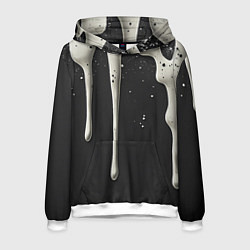 Толстовка-худи мужская Белая слизь текстура, цвет: 3D-белый