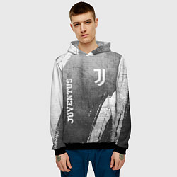 Толстовка-худи мужская Juventus - grey gradient вертикально, цвет: 3D-черный — фото 2