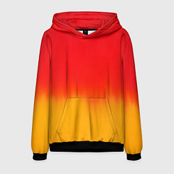 Толстовка-худи мужская Абстракция с красным и желтым, цвет: 3D-черный