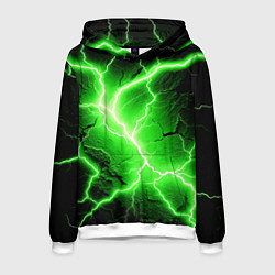 Толстовка-худи мужская Color green black, цвет: 3D-белый