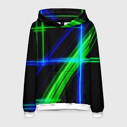 Толстовка-худи мужская Color blue black green, цвет: 3D-белый