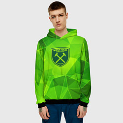 Толстовка-худи мужская West Ham green poly, цвет: 3D-черный — фото 2