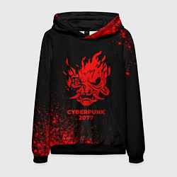 Толстовка-худи мужская Cyberpunk 2077 - red gradient, цвет: 3D-черный