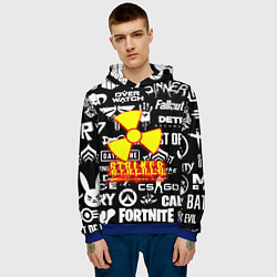 Толстовка-худи мужская Сталкер все логотипы игр, цвет: 3D-синий — фото 2