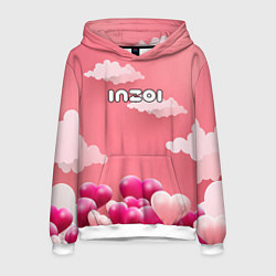 Толстовка-худи мужская Inzoi сердечки и облака, цвет: 3D-белый