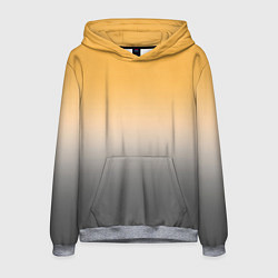 Толстовка-худи мужская Бледный жёлто-серый градиент, цвет: 3D-меланж