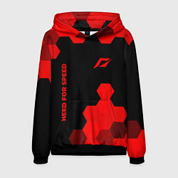Толстовка-худи мужская Need for Speed - red gradient вертикально, цвет: 3D-черный