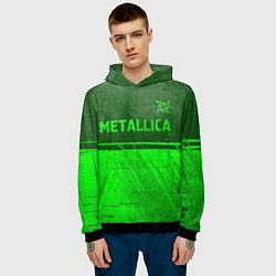 Толстовка-худи мужская Metallica - green gradient посередине, цвет: 3D-черный — фото 2