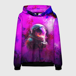 Толстовка-худи мужская Космонавт красочный, цвет: 3D-черный