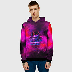 Толстовка-худи мужская Космонавт в космическом море, цвет: 3D-черный — фото 2