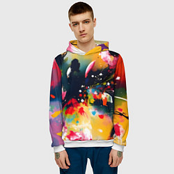 Толстовка-худи мужская Глубокая абстракция, цвет: 3D-белый — фото 2