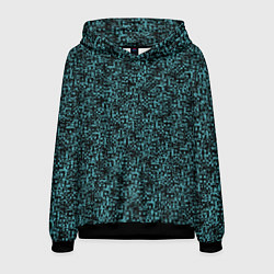 Толстовка-худи мужская Чёрным с синим абстрактная текстура, цвет: 3D-черный