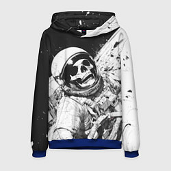 Толстовка-худи мужская Скелет в космосе черно-белый, цвет: 3D-синий