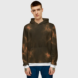 Толстовка-худи мужская The color is brown, цвет: 3D-белый — фото 2