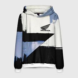 Толстовка-худи мужская Honda логотип, цвет: 3D-белый