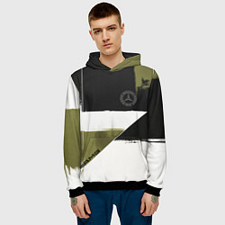 Толстовка-худи мужская Merсedes Benz логотип, цвет: 3D-черный — фото 2