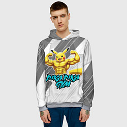 Толстовка-худи мужская Пикачу gym, цвет: 3D-меланж — фото 2