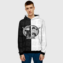 Толстовка-худи мужская Роблокс персонажи с мечами, цвет: 3D-черный — фото 2