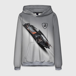 Толстовка-худи мужская Lamborghini - racing car, цвет: 3D-меланж