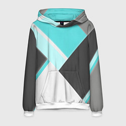 Толстовка-худи мужская Color black blue, цвет: 3D-белый