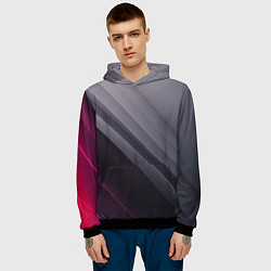 Толстовка-худи мужская Color black grey, цвет: 3D-черный — фото 2