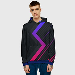 Толстовка-худи мужская Color black line, цвет: 3D-синий — фото 2