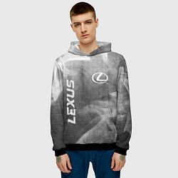 Толстовка-худи мужская Lexus - grey gradient вертикально, цвет: 3D-черный — фото 2