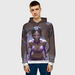 Толстовка-худи мужская Сумасшедшая Милина, цвет: 3D-белый — фото 2