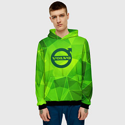 Толстовка-худи мужская Volvo green poly, цвет: 3D-черный — фото 2