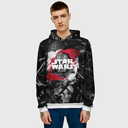 Толстовка-худи мужская Звездные войны патерн с героями, цвет: 3D-белый — фото 2