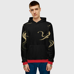 Толстовка-худи мужская Color yellow abstraction, цвет: 3D-красный — фото 2