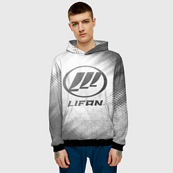Толстовка-худи мужская Lifan - white gradient, цвет: 3D-черный — фото 2