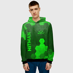 Толстовка-худи мужская Hitman - green gradient вертикально, цвет: 3D-черный — фото 2