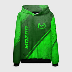 Толстовка-худи мужская Mazda - green gradient вертикально, цвет: 3D-черный