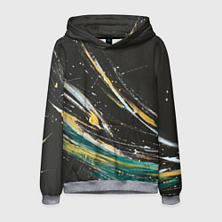 Толстовка-худи мужская Minimalism on black, цвет: 3D-меланж