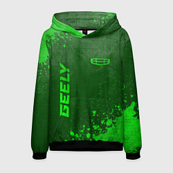 Толстовка-худи мужская Geely - green gradient вертикально, цвет: 3D-черный