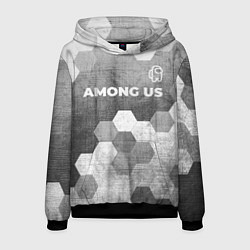 Толстовка-худи мужская Among Us - grey gradient посередине, цвет: 3D-черный