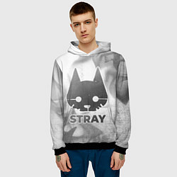 Толстовка-худи мужская Stray - white gradient, цвет: 3D-черный — фото 2