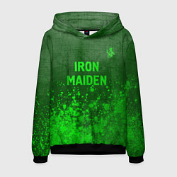 Толстовка-худи мужская Iron Maiden - green gradient посередине, цвет: 3D-черный