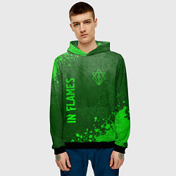 Толстовка-худи мужская In Flames - green gradient вертикально, цвет: 3D-черный — фото 2