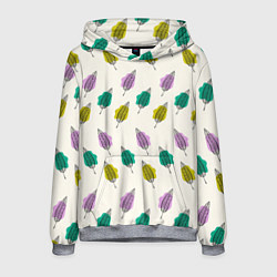 Толстовка-худи мужская Листья на пятнах, цвет: 3D-меланж