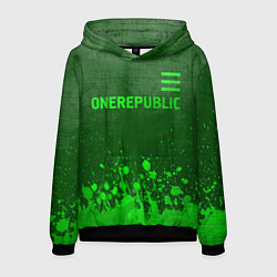 Толстовка-худи мужская OneRepublic - green gradient посередине, цвет: 3D-черный