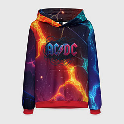 Толстовка-худи мужская ACDC логотип в градиенте, цвет: 3D-красный