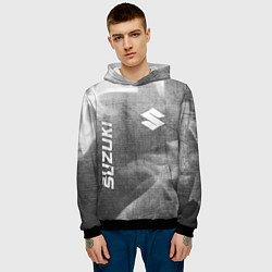 Толстовка-худи мужская Suzuki - grey gradient вертикально, цвет: 3D-черный — фото 2