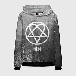 Толстовка-худи мужская HIM - grey gradient, цвет: 3D-черный