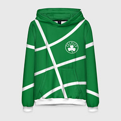 Толстовка-худи мужская Boston Celtics green, цвет: 3D-белый