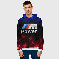 Толстовка-худи мужская Неоновый БМВ спорт, цвет: 3D-белый — фото 2