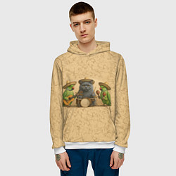 Толстовка-худи мужская Надежды маленький оркестрик, цвет: 3D-белый — фото 2