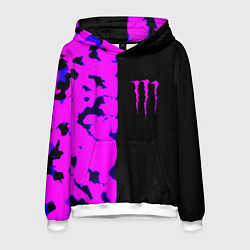Толстовка-худи мужская Monster energy neon camo, цвет: 3D-белый